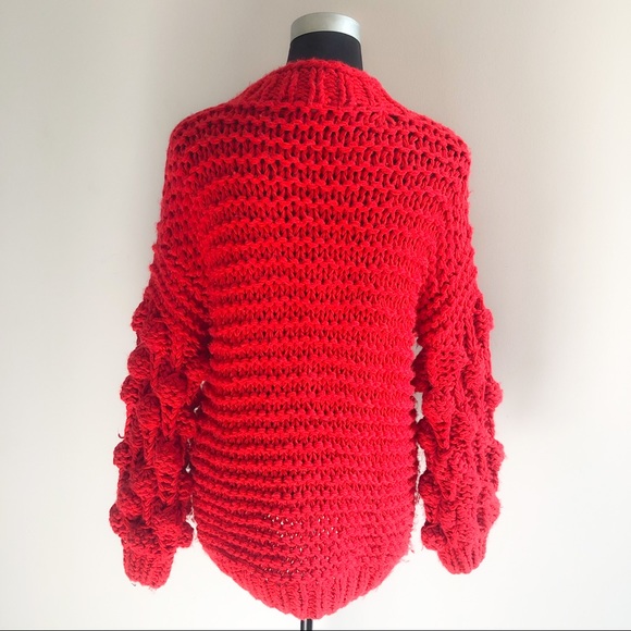 TULAROSA Chunky Sleeve Sweater Red Small Revolve - Picture 7 of 13